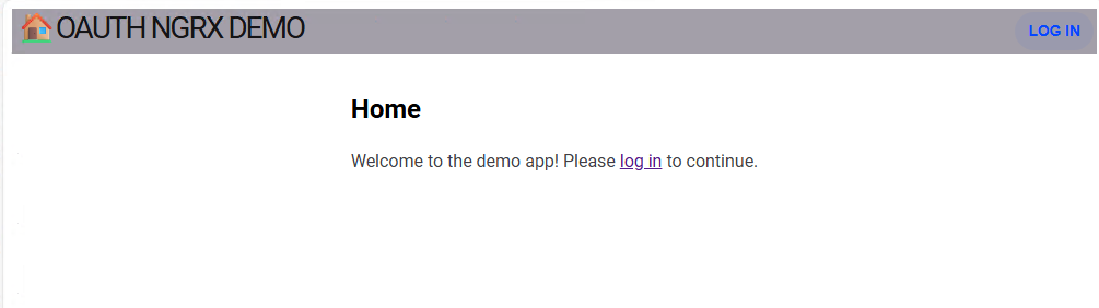 Unauthenticated home page