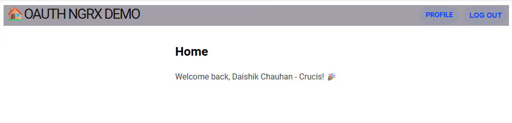 Authenticated home page