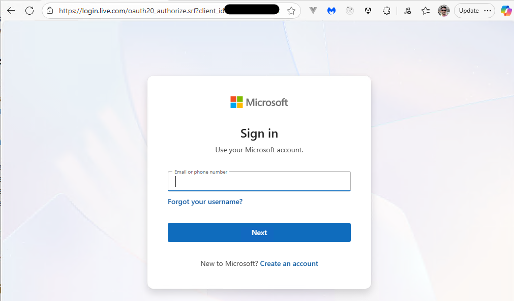 Log in with redirect setting