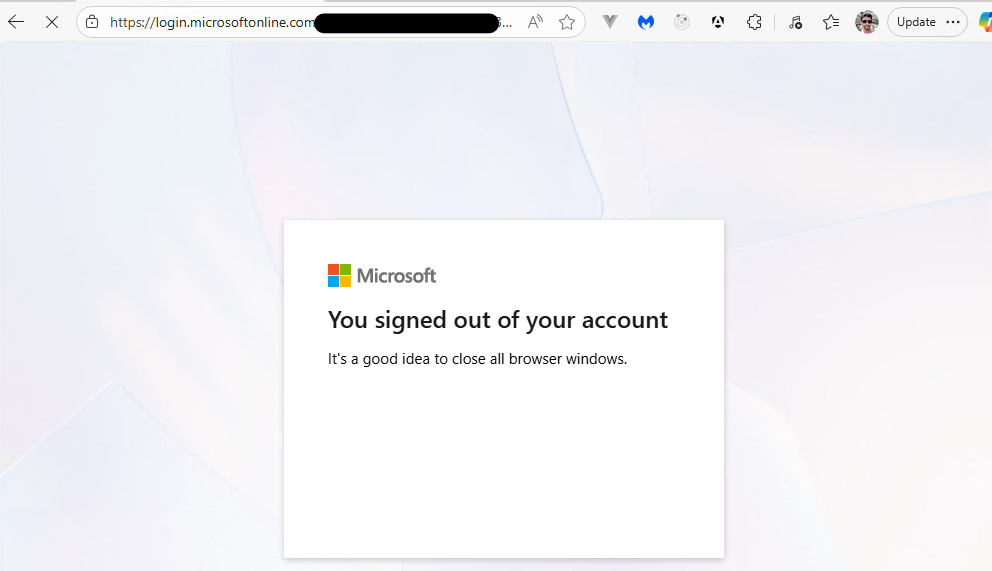 Logout with redirect setting